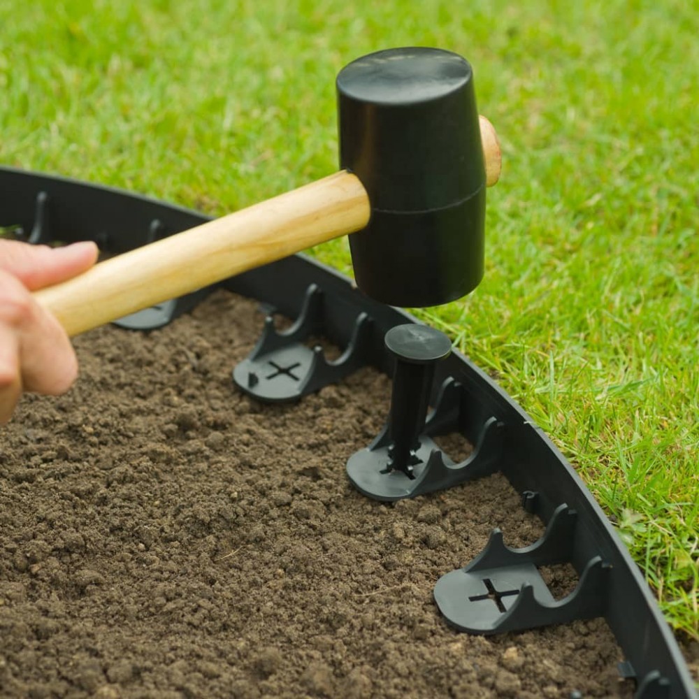 Lot De 30 Piquets De Jardin Noirs 25cm - Ancrage Pour Bordures, Tentes Et Filets - Plastique Résistant