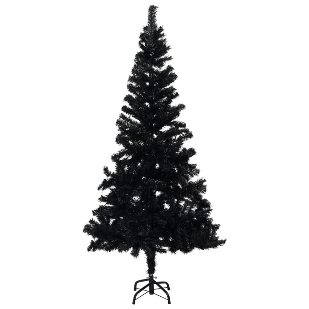 Sapin de Noël artificiel avec support Noir 180 cm PVC  Jardinao.com