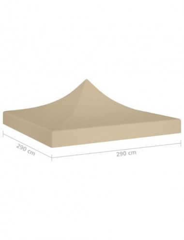 Toit de tente de réception 3x3 m Beige 270 g/m²