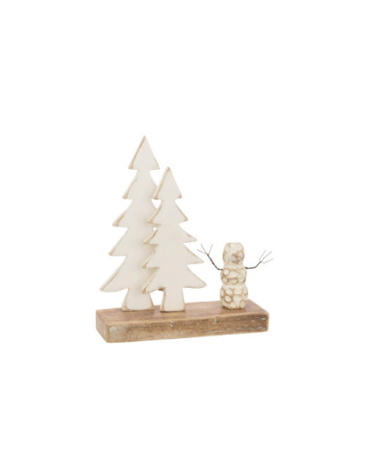 Décoration Murale Joyeux Noël - Panneau Festif Avec Bonhomme De Neige Et Sapin, Pour Salon, Bureau Ou Porte D'entrée