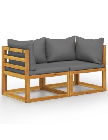 Banc de jardin meuble de patio d'extérieur terrasse de rangement de jardin  avec coussin 91 cm bois d'acacia 02_0011810