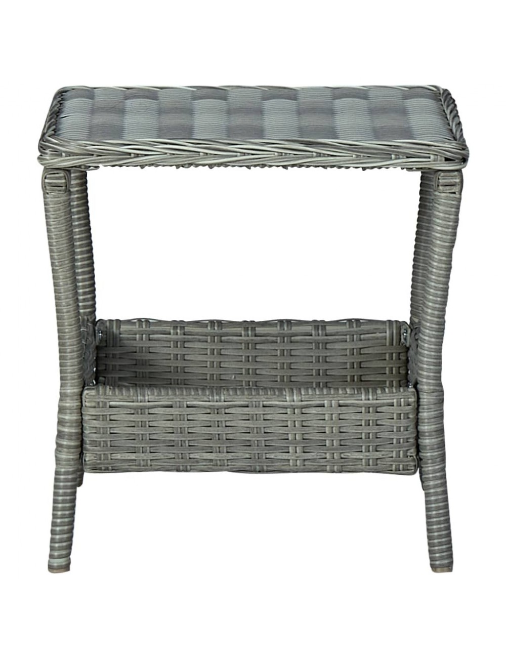 Table de jardin Gris clair 45x45x46,5 cm Résine tressée
