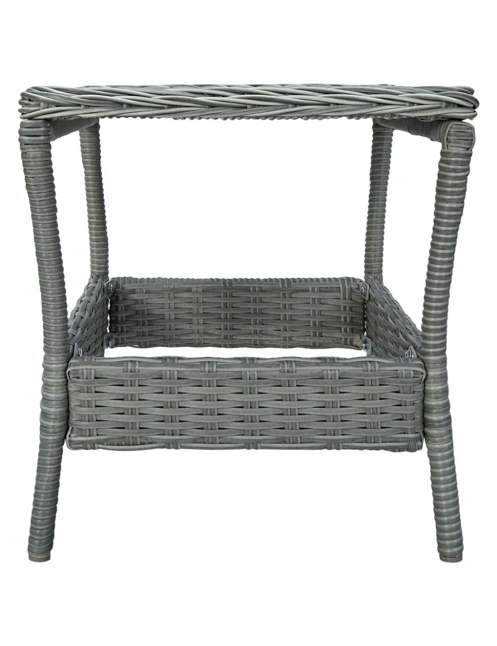 Table de jardin Gris clair 45x45x46,5 cm Résine tressée