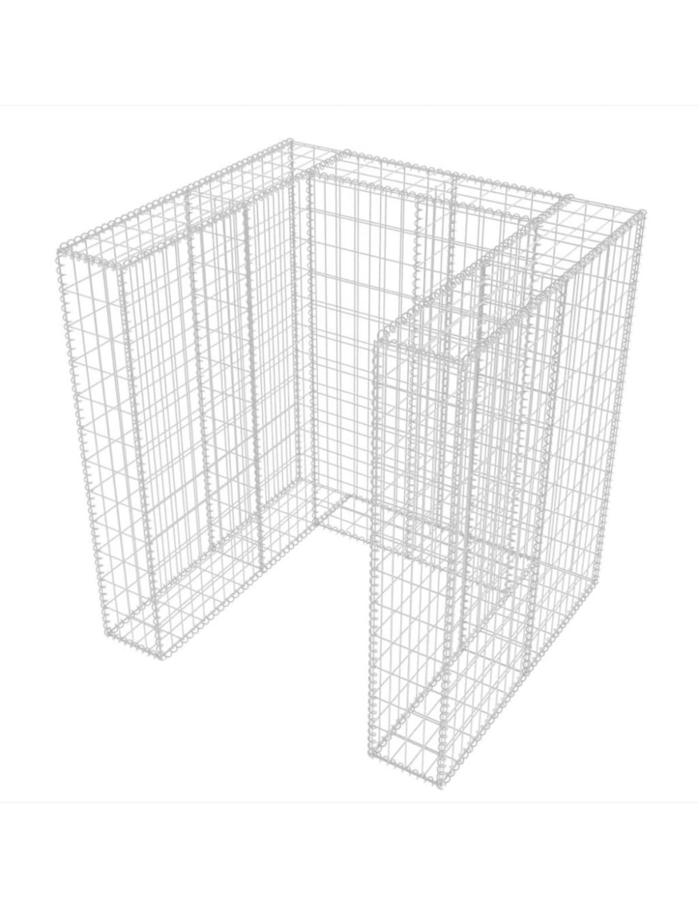 Cadre Gabion Triple Pour Poubelles – Acier Galvanisé 250x100x120 Cm – Cache-conteneurs Robuste 40KG – 142560
