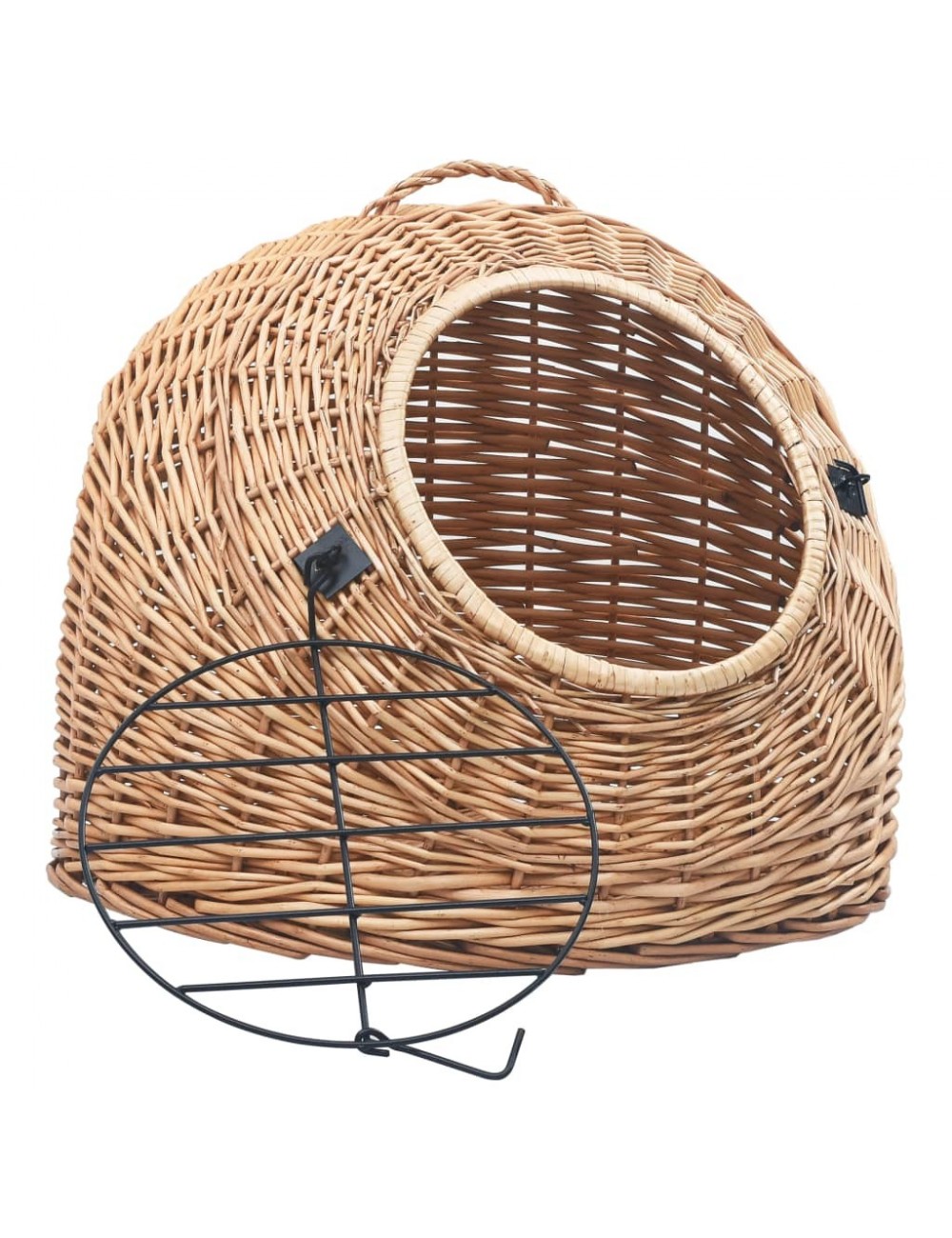 Panier De Vélo En Rotin Naturel - Forme En D - Détachable - 35x26x22 Cm - Pour Enfants & Adultes