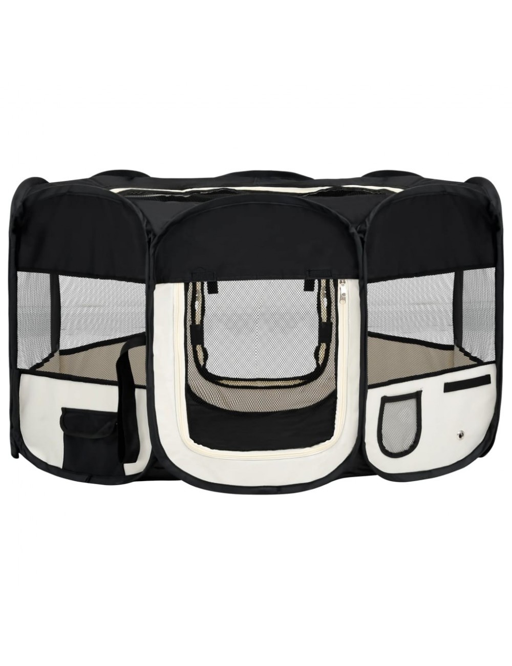 Parc pliable pour chien avec sac de transport Noir 145x145x61cm