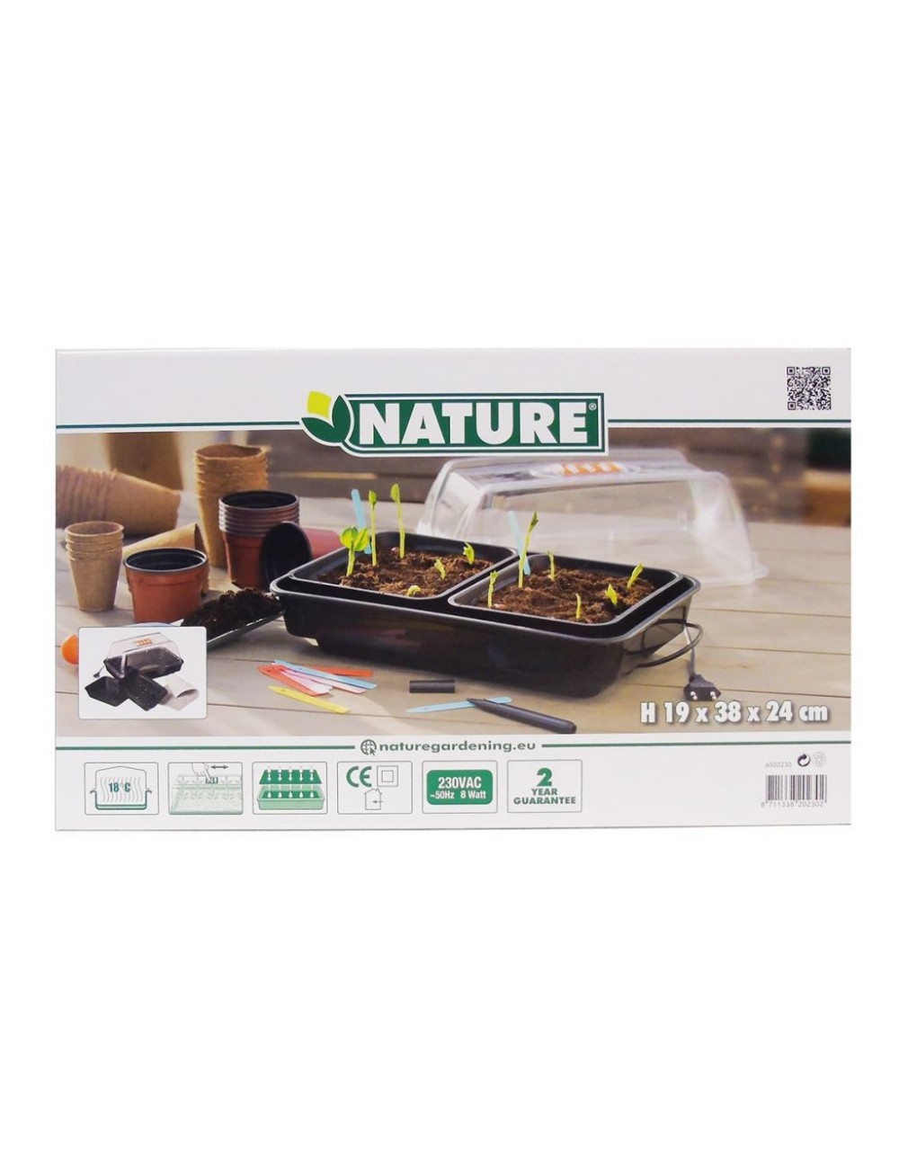 Kit complet Mini Serre Chauffante pour semis de 38x24x19 cm