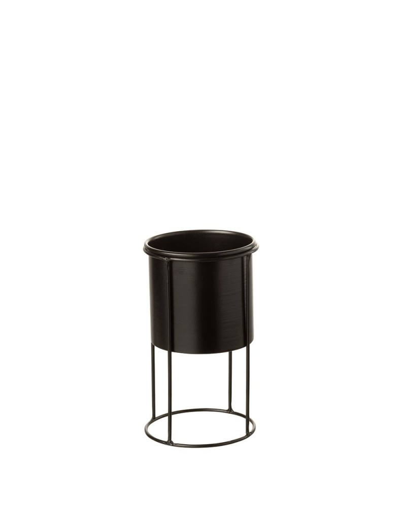 Cache-pot sur Pied en Métal Noir - Hauteur 60cm 