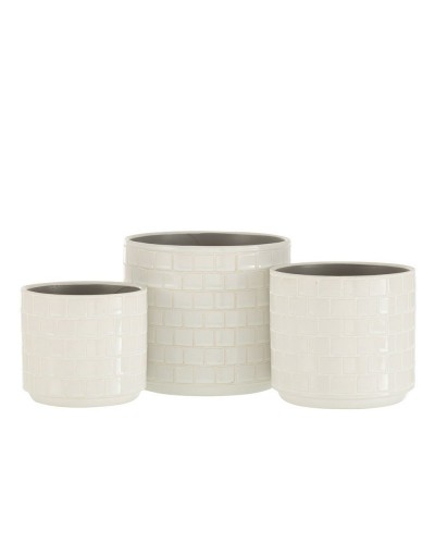 Cachepot Rond Ceramique Blanc Extra Large De Marque J-Line