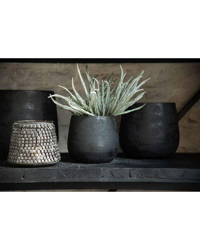 Cachepot Irrégulier En Céramique Rugueuse Couleur Or - Taille Medium, Style Brut Et Moderne - 4