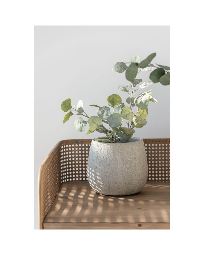 Cachepot Céramique Irrégulier Rugueux Doré Medium J-Line - Pot Déco Élégant Et Authentique