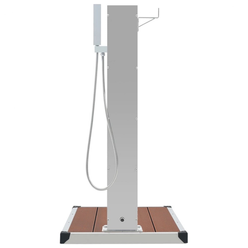 Douche d'extérieur avec receveur en PVC de couleur Noir Jardinao