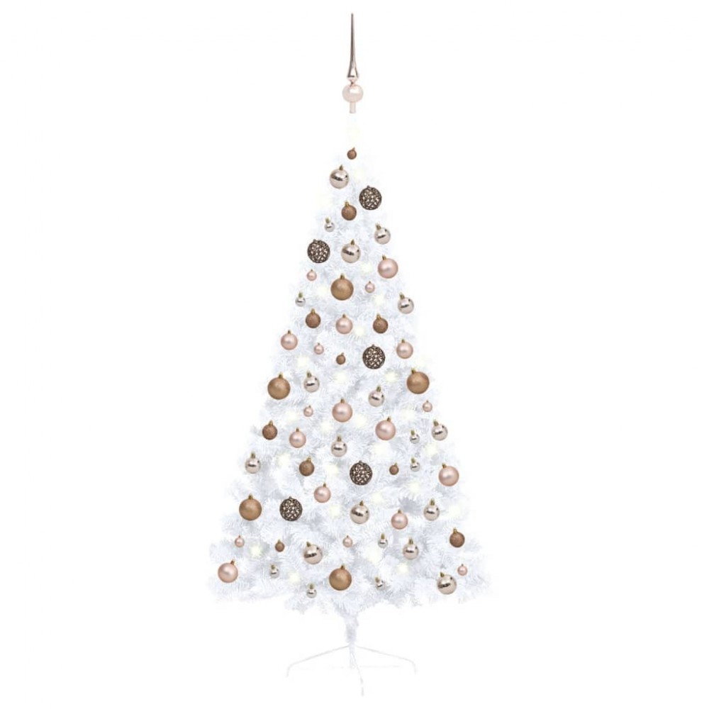 Sapin de Noël artificiel Lumineux en PVC de couleur Blanc Jardinao