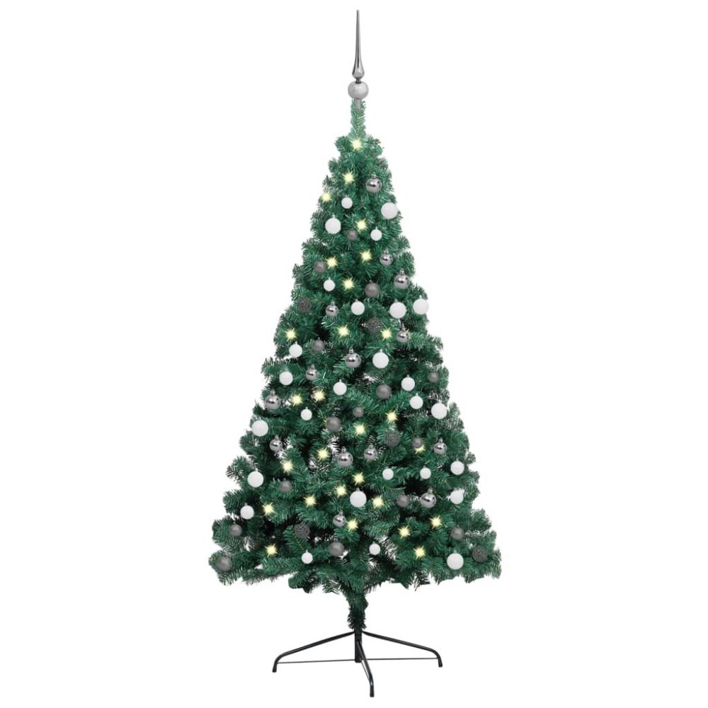 Sapin de Noël artificiel Lumineux en PVC de couleur Vert Jardinao