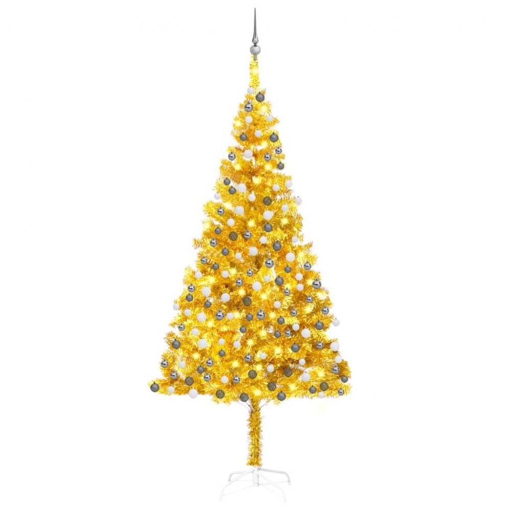 Sapin De No l Artificiel Lumineux En PVC De Couleur Dor Jardinao