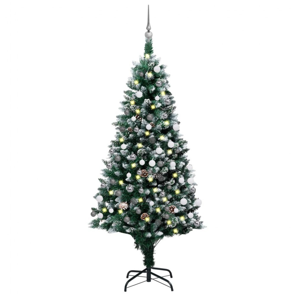 Sapin de Noël artificiel Lumineux en PVC de couleur Vert Jardinao