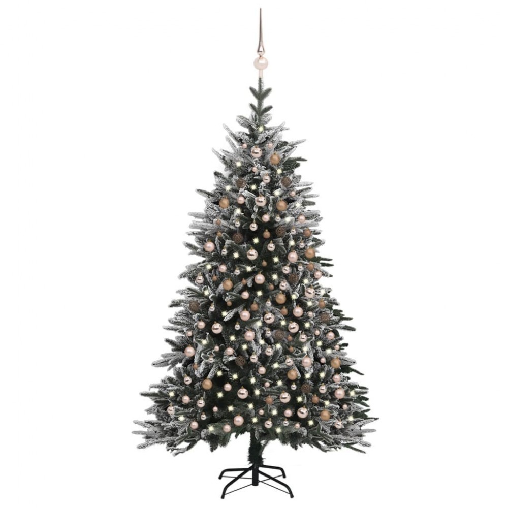 Sapin de Noël artificiel Lumineux en PVC de couleur Blanc Jardinao