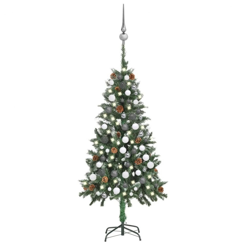Sapin de Noël artificiel Lumineux en PVC de couleur Vert Jardinao