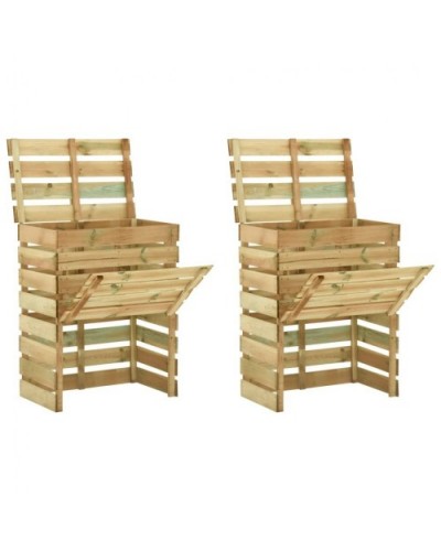 Composteur en bois Douglas 1800 L – 145 x 125 x 105 cm - Lécopot