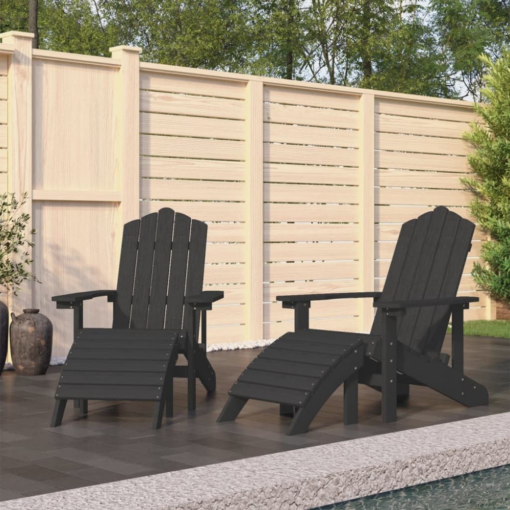 Fauteuils De Jardin Adirondack Keter - Lot De 2 - Anthracite - Sans Entretien, Résistants Aux Intempéries