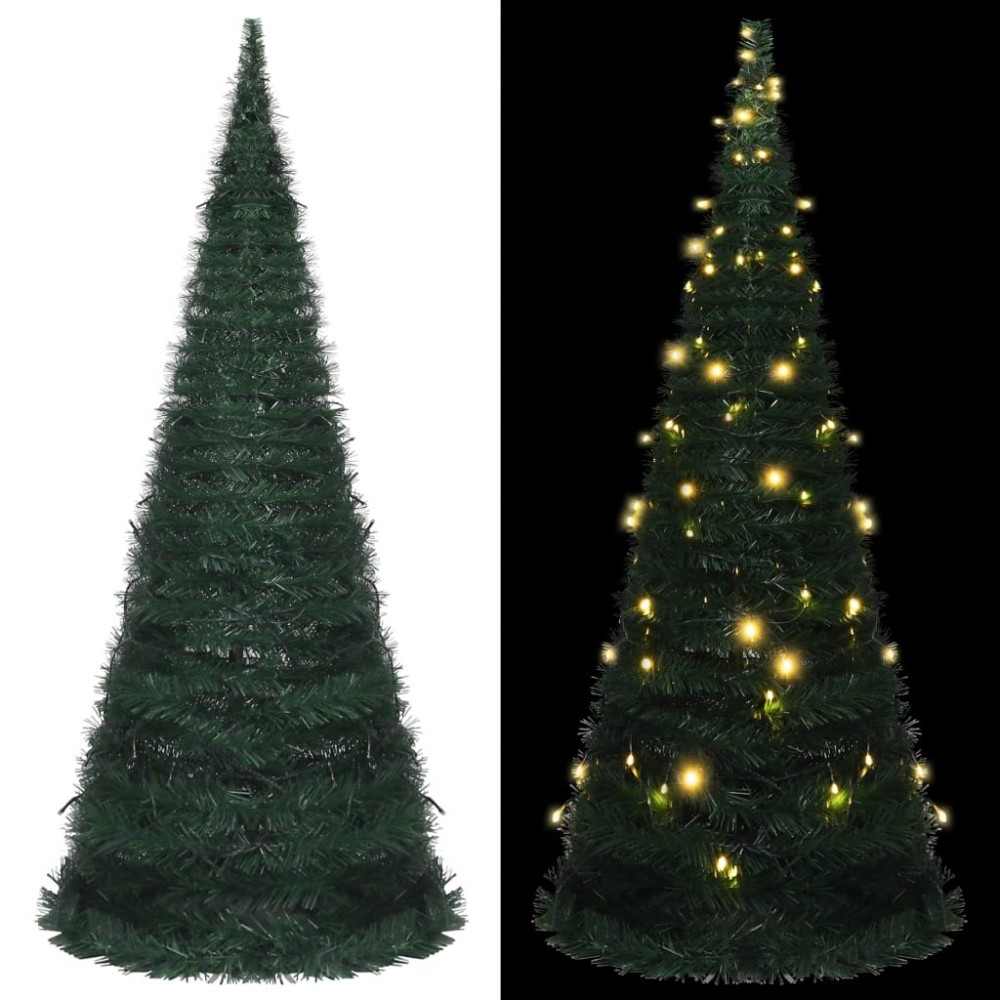 Petit sapin de Noël artificiel - vert - avec guirlande lumineuse tournesol  - H45 cm