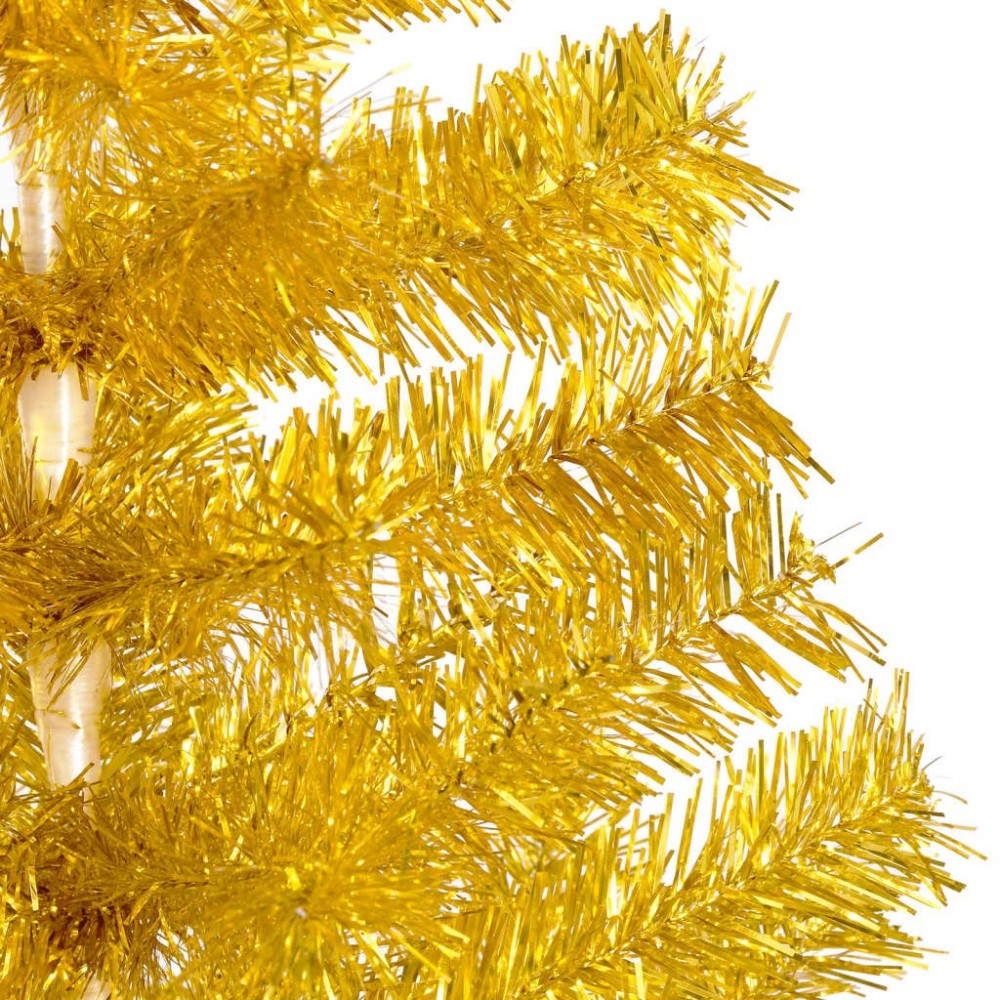 Lot De 3 Feuilles De Sapin De Noël Rose Doré Artificiel Avec Paillettes - 183 Cm